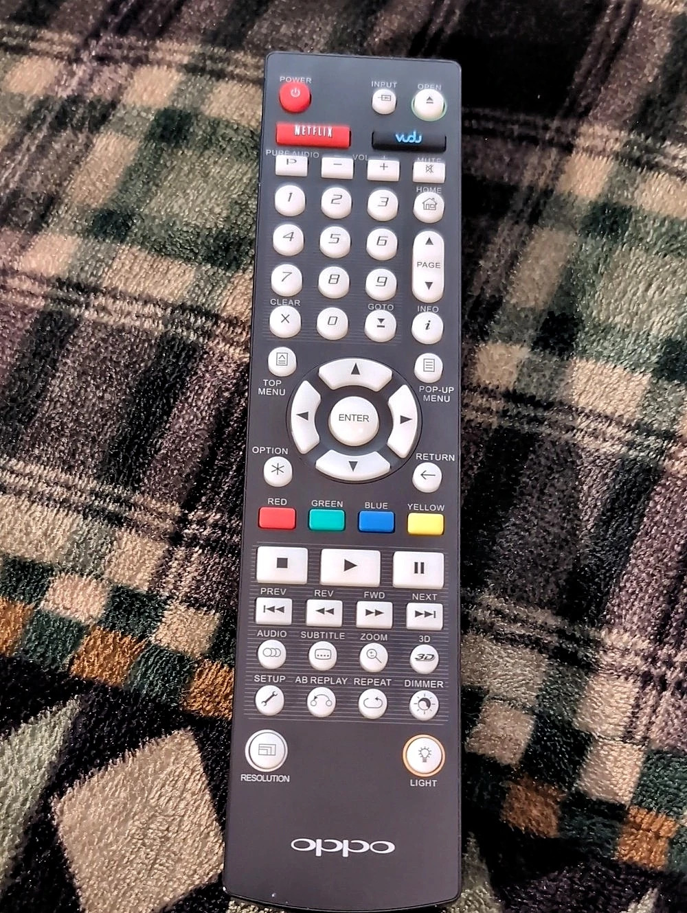 OPPO Blu-Ray Disc Player Remote Control Black & White